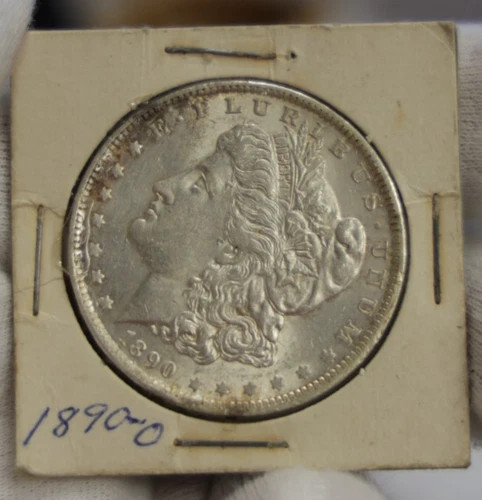 1890 O US Morgan Silver Dollar $1 AU+ (Cleaned)