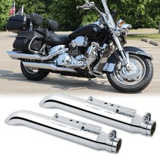 2 Stück 2" Motorrad Auspuffrohr Edelstahl 51cm Für Honda VTX1800 VTX1300 VT1100