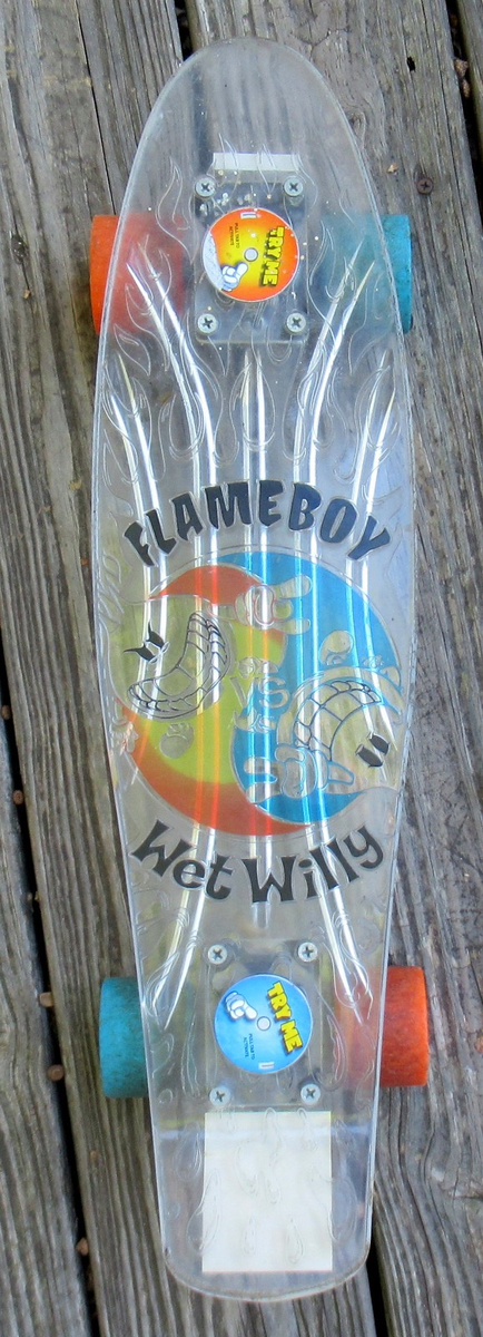Flameboy VS Wet Willy Clear Transparent Skateboard World