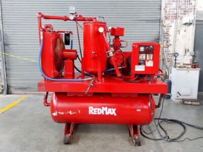 REDMAX 40HP SCREW AIR COMPRESSOR 150 CFM @ 150 PSI FULLY SERVICED TESTED LOW HRS