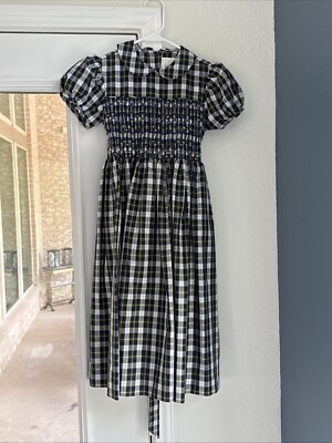 Lolly Wolly Doodle Girls Size Plaid Smocked Dress