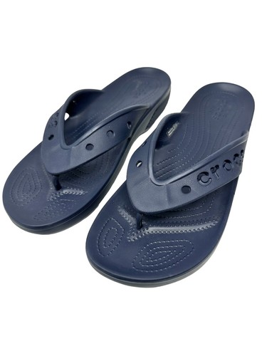 Herren Crocs Sandalen Marineblau Flip Flop Riemen Flats Slipper Gr. 11 208192