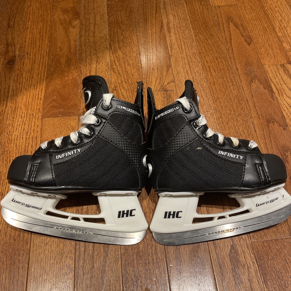 Infinity Unisex Kids Alpha 1.0 Ice Hockey Skates Black Warp Speed Lace