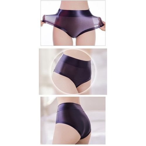 Womens Glossy Seamless See-through Briefs Underwear Tummy Control Panties - Picture 37 of 62