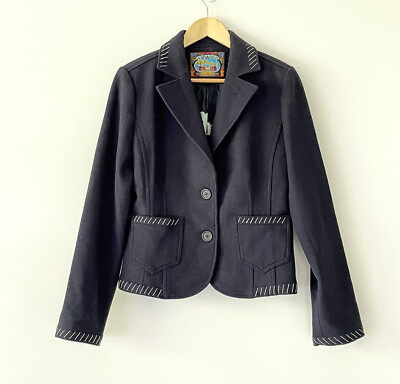 FILLMORE Wool Jacket or Blazer Navy Size Large