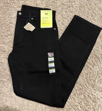 LEVI'S 502 REGULAR TAPER FIT WSTRETCH JEANS BLACK 32X34 RT$79.5 NWT 0001 B19