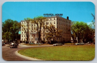 Augusta ME Postcard Augusta House Hotel and Grounds c1960