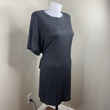 Urban Outfitters Gray Short Sleeve Stretchy Tie Back Or Front Dress Sz M