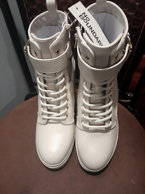 NO BOUNDARIES HIGH TOP MOTTO BOOTS SIZE 8 1/2