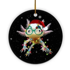 Hyturtle Christmas Ornament Gifts for Axolotl Lover - Axolotl with Hat Santa ...