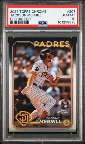 2024 Topps Chrome Jackson Merrill REFRACTOR RC #207 Padres PSA 10 GEM MINT 💎💎