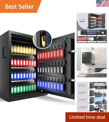 71 Keys Key Lock Box Wall Mount with Advanced Anti-Theft Deposit Key Slot & L...