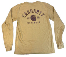 Carhartt Men's Long Sleeve T-shirt Size small Carmel Relaxed Fit Graphic Logo