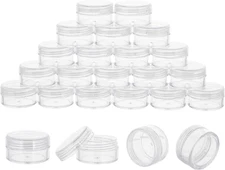 10 Gram 20 Count Sample Containers, Small Plastic Containers with Lids, Empty