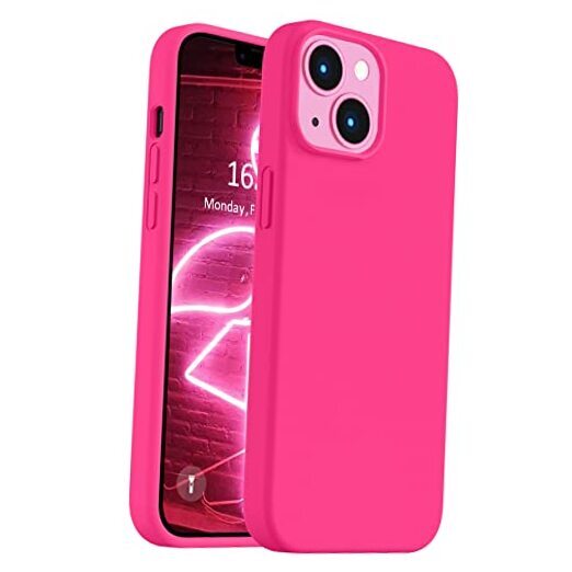 Compatible with iPhone 14 Case,[Silky Touch Premium Liquid Silicone] Hot Pink