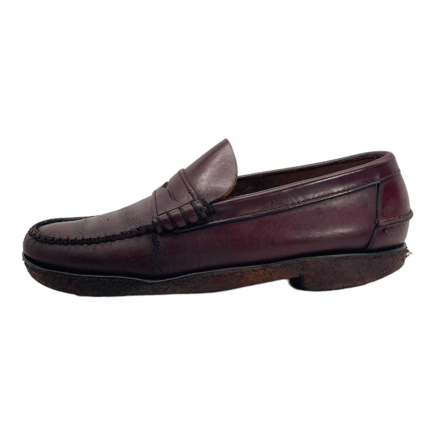 Vintage 70s Mens 8.5 Leather Slip On Penny Loafer… - image 5