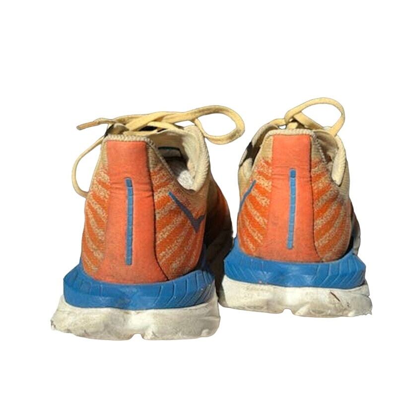 Hoka One One sneakers MACH 5 running shoes mens SZ 10.5 orange and blue