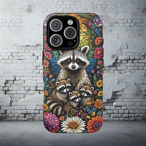 Colorful Raccoon iPhone Case, Tough Cases, Animal Lover Gift, Baby Racoons Cute - Picture 7 of 106