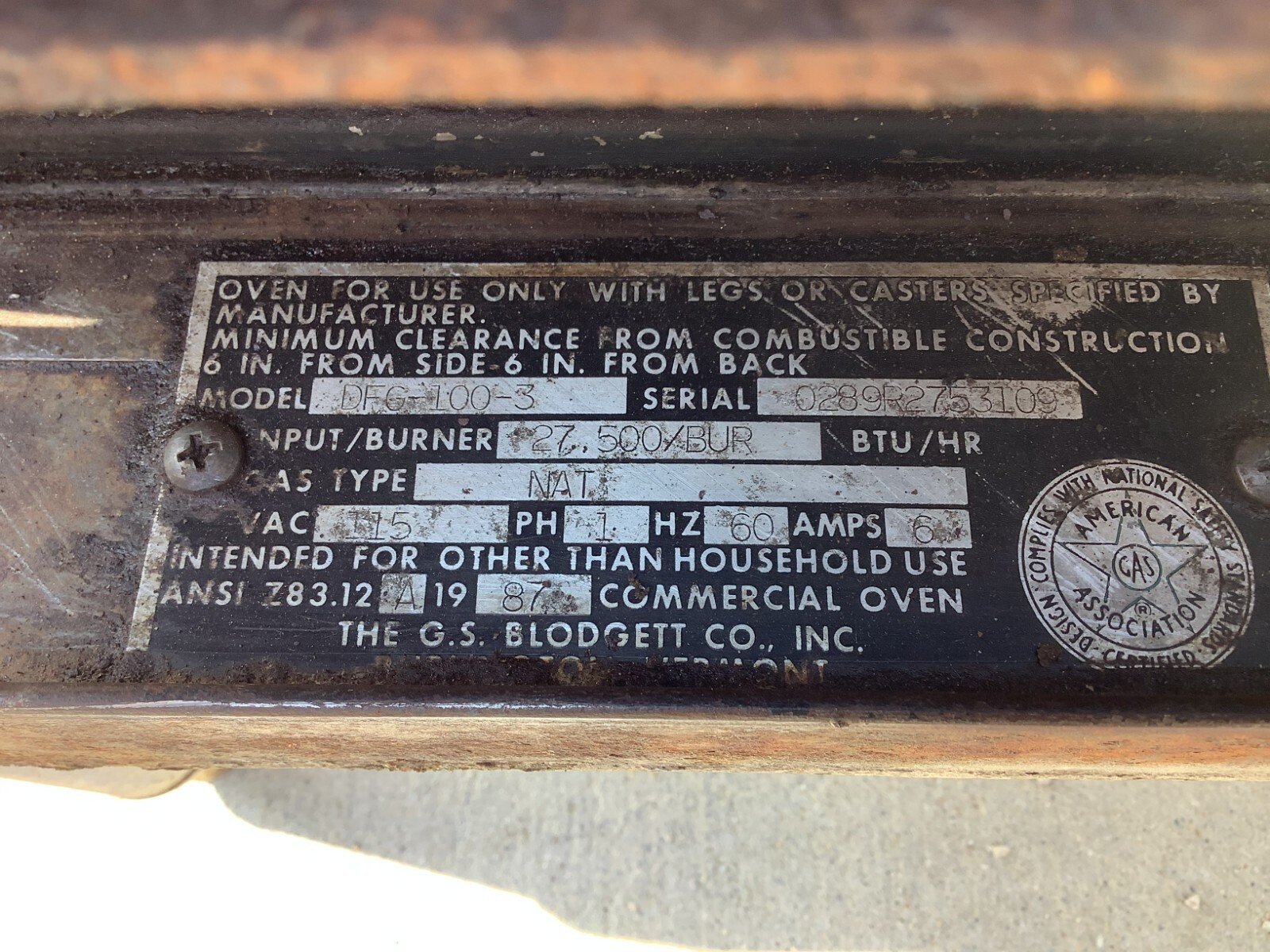 Blodgett DFG1003 Convection Oven Double Stack Nat. Gas TESTED eBay