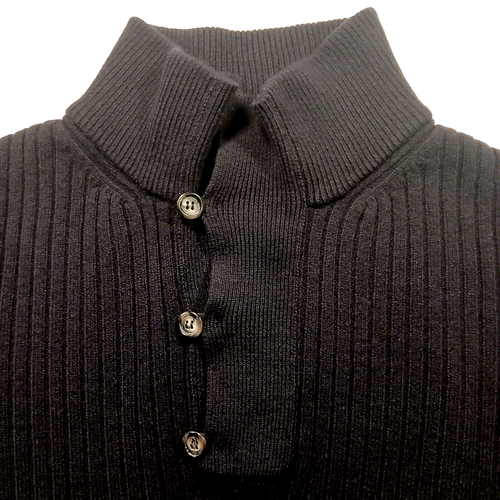Ledbury Mens 2X Heavy Sweater Superfine Wool Made in Italy Button Mock Neck XXL - Picture 3 of 11