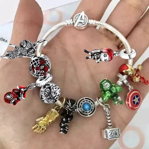 MARVEL - 925 SILBER Bettel ARMBAND Charm Murano Sicherheitskette Clip ANHÄNGER