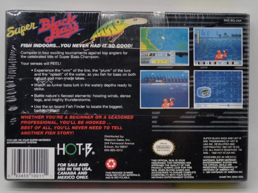Super Black Bass SNES in box With Manual Complete Super Nintendo 1991 SEALED - Image 2 of 2
