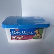 Vtg/NOS Sealed Giant Baby Wipes W/Aloe Reusable Container/Pop-Up Dispenser Prop