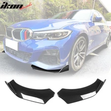 Universal Front Bumper Lip Body Protector Splitter Gloss Black 2PC