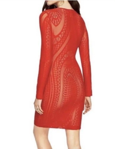 NEW BCBG MAXAZRIA LALA LACE BODYCON SCARLET PENCIL DRESS SZ S - Picture 5 of 7