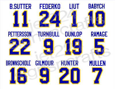 St Louis Blues STICKER DECAL 1980s Federko Gilmour Mullen Liut Sutter Pettersson