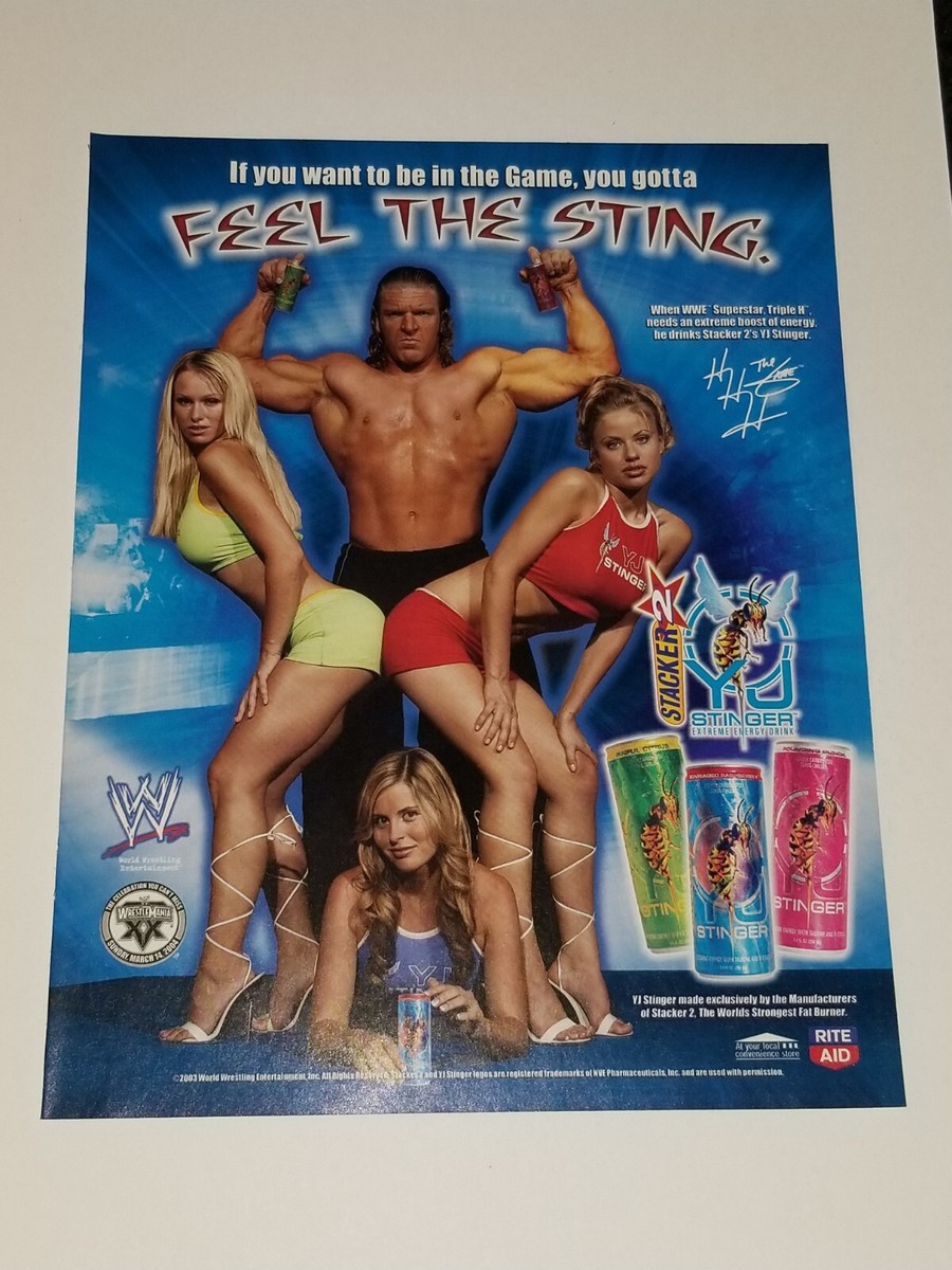 Stacker 2 (print ad 2003) YJ Stinger feat HHH of the WWE - 