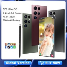 7.3  S23 Ultra 4GB 128GB Unlocked Android Mobile Phones Dual SIM 5G Smartphone