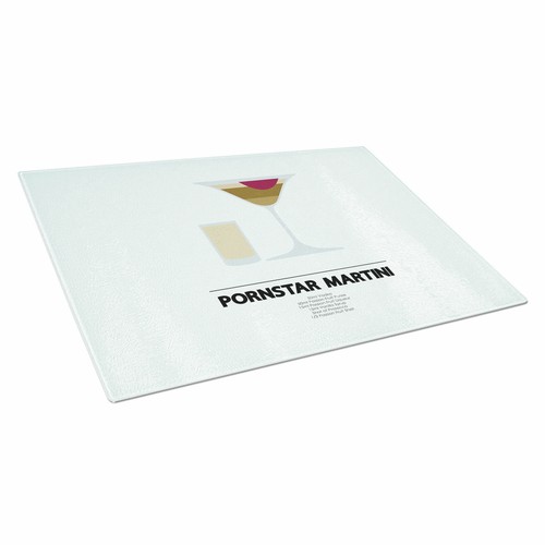 Pornstar Martini Cocktail Chopping Board Glass Textured Cutting Worktop Kitchen - Picture 3 of 5
