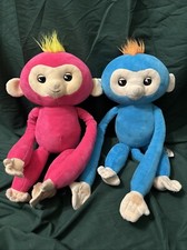 Fingerlings HUGS 16" Interactive Pink Bella  Blue Monkey Stuffed Plush
