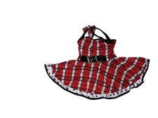 Girl Curtain Call Costume E3962 Red Black Plaid Polka Dot 50s Dance Size CLA L