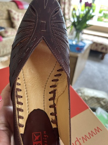 NEU MIT ETIKETT PIKOLINOS OLMO BRAUN LEDER SLINGBACK GRÖSSE 40 PFENNIGABSATZ - Bild 6 von 13