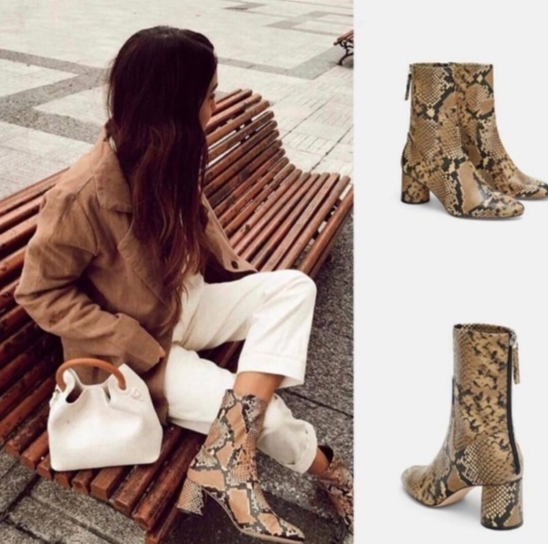 Zara Basic Collection Bloggers Snakeskin Print Zi… - image 2