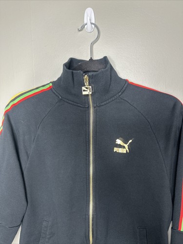 PUMA Girls Black w/ Rainbow Colors Sleeve Full Zip Athletic Track Jacket Size XS - Picture 4 of 22