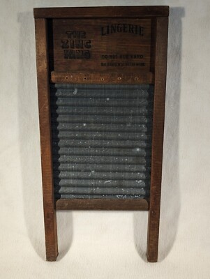 National Washboard Co The Zinc King Lingerie Wooden Washboard Do Not ...