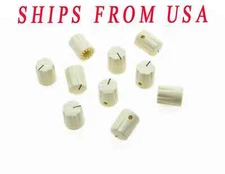 10-Pack Guitar Amp Effect Pedal Knobs 1/4" Davies 1900H Style Knobs Aged White