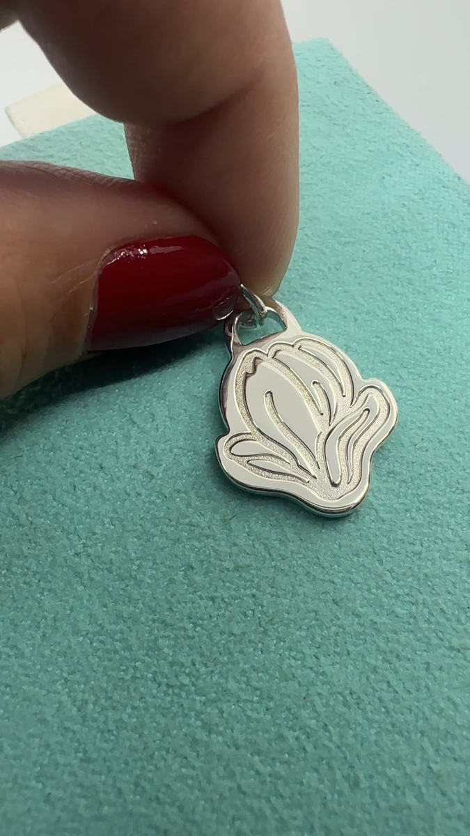 Tiffany & Co. 925 Silver Go Women Marathon 2019 Tulip Flower Charm