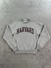 Harvard Sweater Mens Small Gray Champion Spell Out Logo University Crimson
