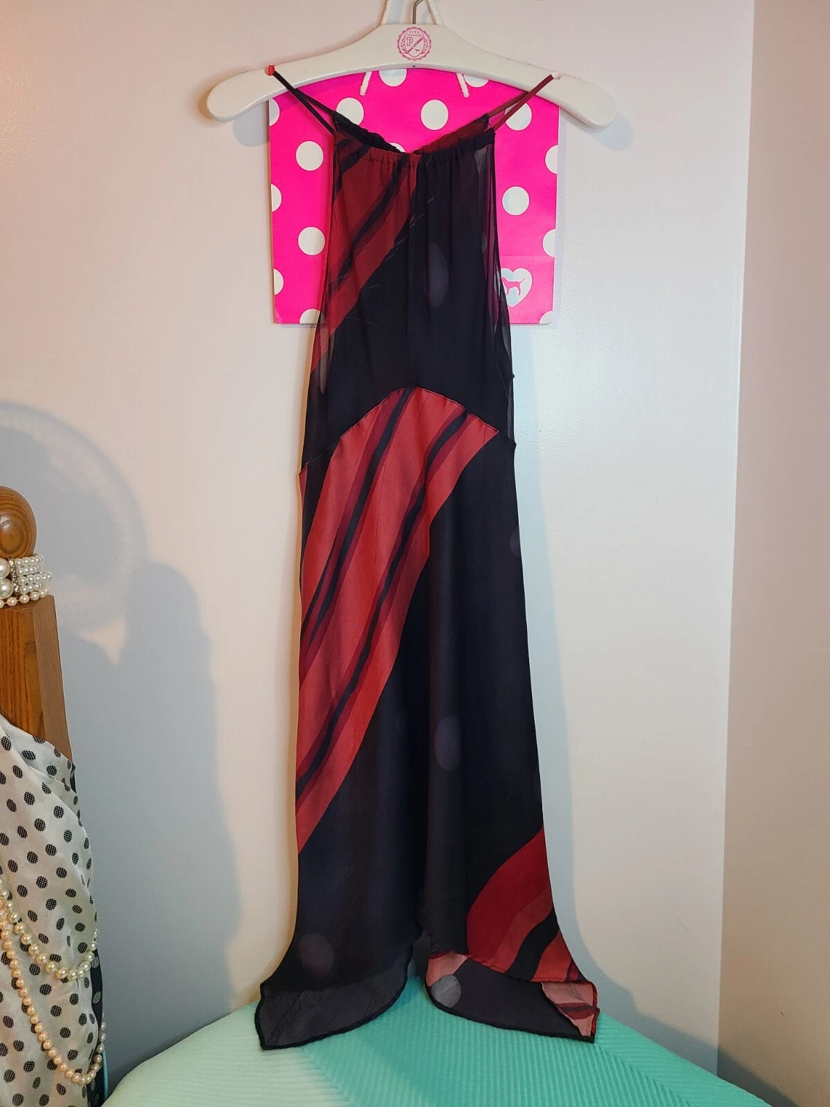 UNDERCOVER Vestito Slip Babydoll Vintage Victoria's Secret 100% Seta Halter Taglia S