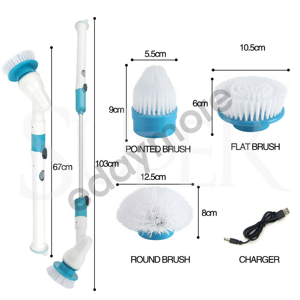 Rechargeable Spin Scrubber Electric Turbo Scrub Cleaning Brush Cordless