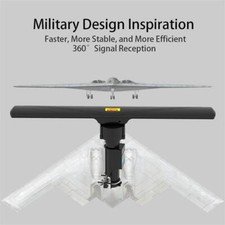 10000 110V 40-860MHz 20 3dB 350 Rotation UV Dual-band Outdoor Antenna Black