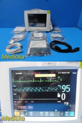 Philips MP30 (M8002A) Anesthesia Monitor W/ MMS Module & Leads Masimo SpO2~35177