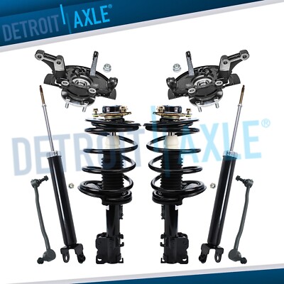 Front Knuckles Wheel Bearing Hubs Struts Rear Shocks for 2002-2006 Nissan Altima