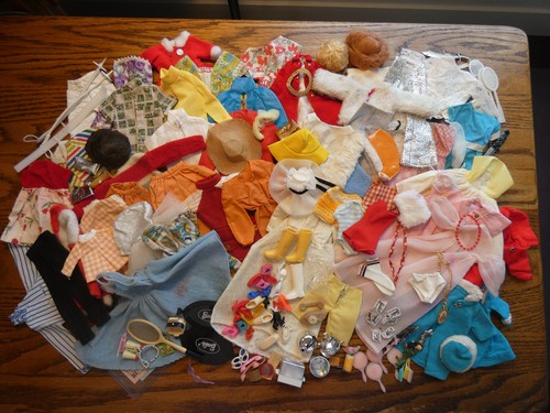 Vtg 60s-70s Mattel Barbie or Clone Lot-Heavy TLC Junk Parts Pieces Clothing Misc