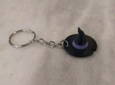 Halloween Themed Witch Hat Keychain Hand Painted Made In The USA