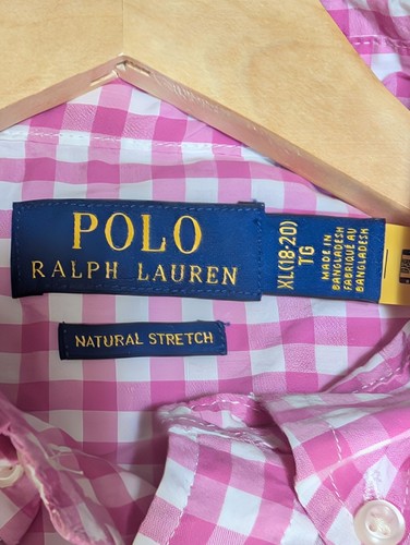 Ralph Lauren Pink White Seersucker Short Sleeve Button Up Shirt Boys 18 Yrs N81C - Picture 3 of 8